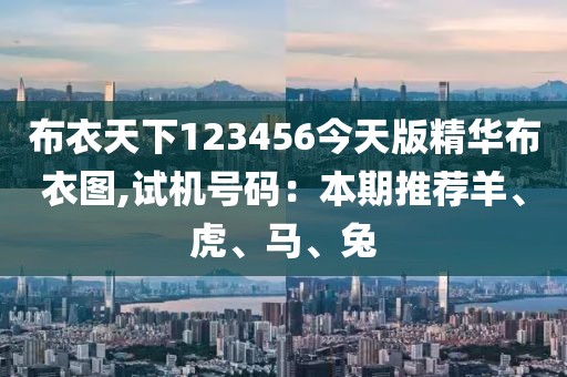 布衣天下123456今天版精华布衣图,试机号码：本期推荐羊、虎、马、兔