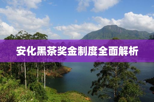 安化黑茶奖金制度全面解析