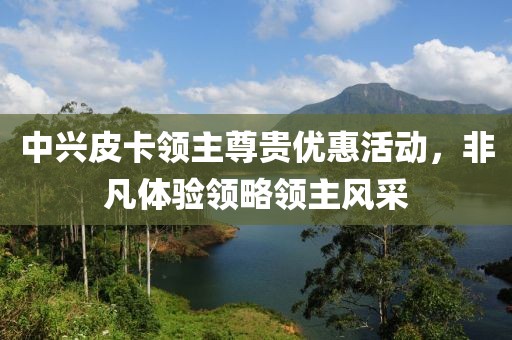 中兴皮卡领主尊贵优惠活动，非凡体验领略领主风采