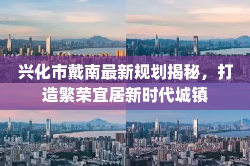 兴化市戴南最新规划揭秘，打造繁荣宜居新时代城镇