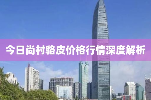 今日尚村貉皮价格行情深度解析