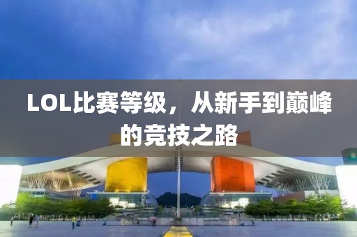 LOL比赛等级，从新手到巅峰的竞技之路