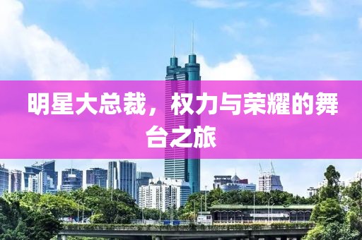 明星大总裁，权力与荣耀的舞台之旅