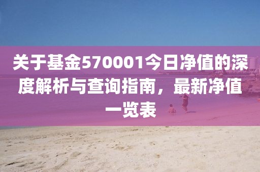 关于基金570001今日净值的深度解析与查询指南，最新净值一览表