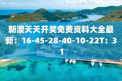 新澳天天开奖免费资料大全最新：16-45-28-40-10-22T：31
