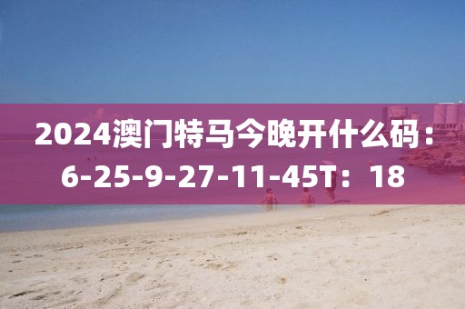 2024澳门特马今晚开什么码：6-25-9-27-11-45T：18