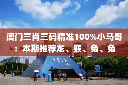 澳门三肖三码精准100%小马哥：本期推荐龙、猴、兔、兔