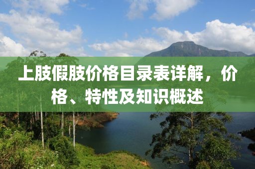 上肢假肢价格目录表详解，价格、特性及知识概述