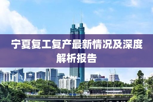 宁夏复工复产最新情况及深度解析报告