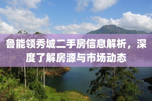 鲁能领秀城二手房信息解析，深度了解房源与市场动态