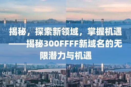 揭秘，探索新领域，掌握机遇——揭秘300FFFF新域名的无限潜力与机遇