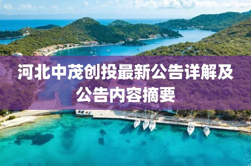 河北中茂创投最新公告详解及公告内容摘要