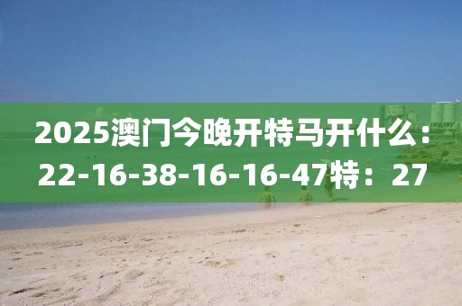 2025澳门今晚开特马开什么：22-16-38-16-16-47特：27