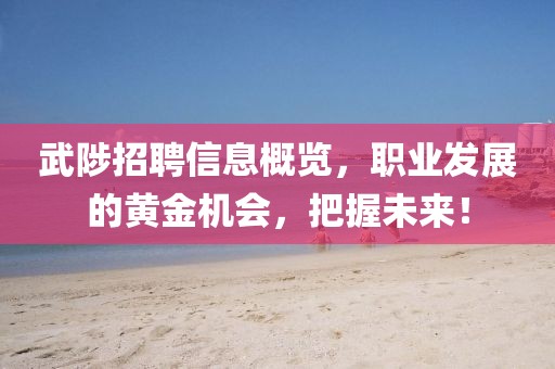 武陟招聘信息概览,职业发展的黄金机会,把握未来!
