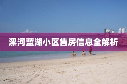 漯河蓝湖小区售房信息全解析