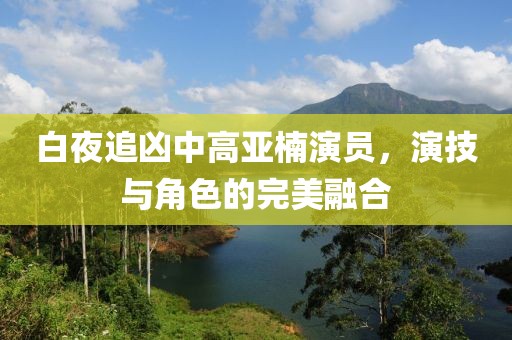 白夜追凶中高亚楠演员,演技与角色的完美融合