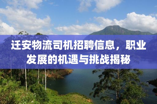 迁安物流司机招聘信息,职业发展的机遇与挑战揭秘
