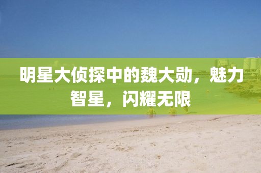 明星大侦探中的魏大勋，魅力智星，闪耀无限