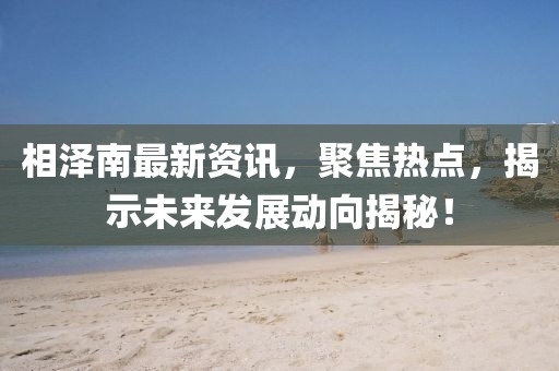 相泽南最新资讯,聚焦热点,揭示未来发展动向揭秘!