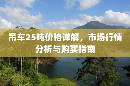 吊车25吨价格详解，市场行情分析与购买指南