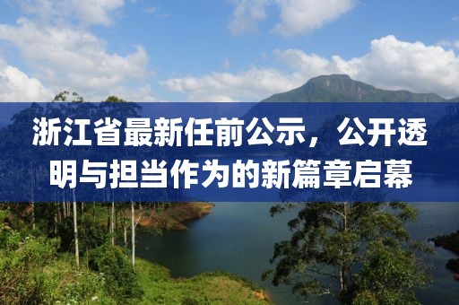 浙江省最新任前公示，公开透明与担当作为的新篇章启幕