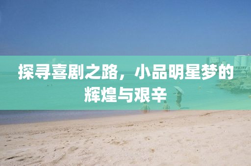 探寻喜剧之路，小品明星梦的辉煌与艰辛