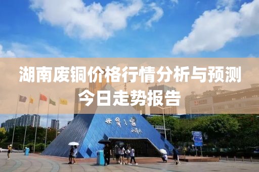湖南废铜价格行情分析与预测今日走势报告