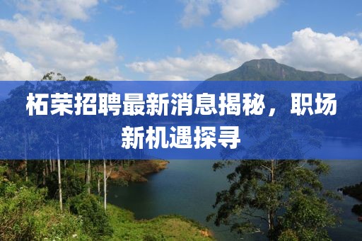 柘荣招聘最新消息揭秘，职场新机遇探寻