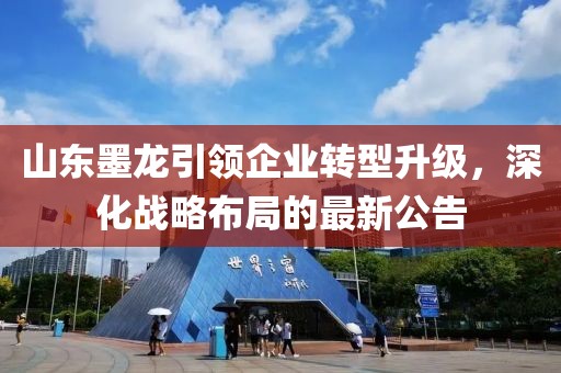 山东墨龙引领企业转型升级，深化战略布局的最新公告