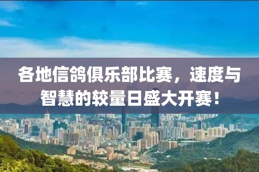 各地信鸽俱乐部比赛，速度与智慧的较量日盛大开赛！