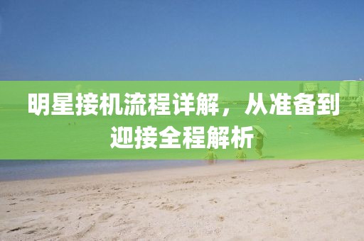 明星接机流程详解，从准备到迎接全程解析