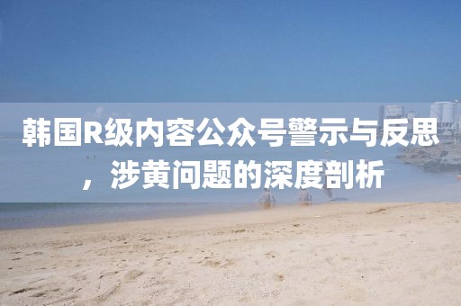 韩国R级内容公众号警示与反思，涉黄问题的深度剖析